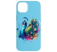 Peacock Bird Floral Botanical Art Exotique Nature Aquarelle Coque pour iPhone 14 Plus