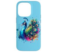 Peacock Bird Floral Botanical Art Exotique Nature Aquarelle Coque pour iPhone 14 Pro
