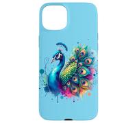 Peacock Bird Floral Botanical Art Exotique Nature Aquarelle Coque pour iPhone 15 Plus
