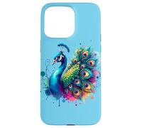 Peacock Bird Floral Botanical Art Exotique Nature Aquarelle Coque pour iPhone 15 Pro Max