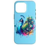 Peacock Bird Floral Botanical Art Exotique Nature Aquarelle Coque pour iPhone 16 Pro