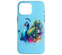 Peacock Bird Floral Botanical Art Exotique Nature Aquarelle Coque pour iPhone 16 Pro Max