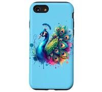 Peacock Bird Floral Botanical Art Exotique Nature Aquarelle Coque pour iPhone SE (2020) / 7 / 8