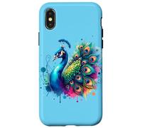 Peacock Bird Floral Botanical Art Exotique Nature Aquarelle Coque pour iPhone X/XS