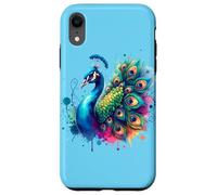 Peacock Bird Floral Botanical Art Exotique Nature Aquarelle Coque pour iPhone XR