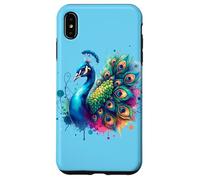 Peacock Bird Floral Botanical Art Exotique Nature Aquarelle Coque pour iPhone XS Max