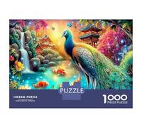 Peacock Fantasy Puzzle 1000 Pièces Cadeau Unique Pavé dans Une forêt Vivante Jeu Éducatif Challenge Peinture Art pour Adultes Enfants 38x26cm/1000pcs