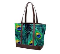 Peacock Feathers-1299 Porte-monnaie à bandoulière pour femme en cuir doux lavé et sacs à main durables, Multicolore 03, 33.8x12x31cm/13.3x4.7x12.2 in