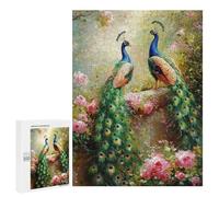 Peacock Garden Art Print-2 Puzzle 1000 Pièces Educa Jouet en Bois Cadeau Unique Décoration Intérieure Jeu Éducatif Challenge Toy Adultes Et Enfants À Partir De 14 Ans 500 PCS
