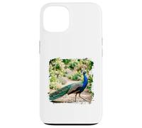 Peacock Garden Bird Elegant Nature Wildlife Floral Scène Coque pour iPhone 13