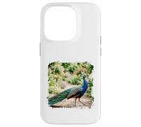 Peacock Garden Bird Elegant Nature Wildlife Floral Scène Coque pour iPhone 14 Pro