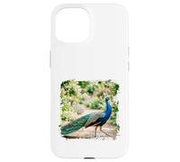 Peacock Garden Bird Elegant Nature Wildlife Floral Scène Coque pour iPhone 15