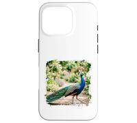 Peacock Garden Bird Elegant Nature Wildlife Floral Scène Coque pour iPhone 16 Pro