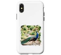 Peacock Garden Bird Elegant Nature Wildlife Floral Scène Coque pour iPhone X/XS