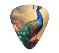 Peacock In Flowers Coffret cadeau médiators lisses et durables pour guitare acoustique, électrique et basse, cadeau parfait pour les amateurs de guitare et les musiciens