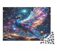 Peacock in Starlight Jigsaw for Adults Teens: Cosmic Galaxy Peacock Educational Game for Wall Decoration and Gifts 52x38cm/1000pcs
