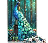Peacock in The Forest Puzzle 1000 Pièces Educa Jouet en Bois Divertissement Créatif Décoration Intérieure Jeu Éducatif Challenge Toy Adultes & Enfants des 14 Ans 1000pcs (40x28cm)