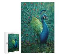 Peacock with Spread Feathers Puzzle 1000 Pièces Educa Jouet en Bois Cadeau Unique Décoration Intérieure Jeu Éducatif Challenge Toy Adultes Et Enfants À Partir De 14 Ans 1000 PCS
