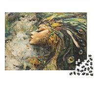 Peacock Woman Puzzle 1000 Pièces Adulte avec Couleurs Éclatantes, Jeu De Puzzle Classique Enfant Fleurdéfi Entre Amis pour Un Tableau À Encadrer, Superbe Idée Cadeau 38x26cm