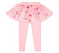 Peacolate 2-8Ans Leggings sans Pieds pour Petites Filles en Dentelle à Volants Tutu Jupe Pantskirt(4A)