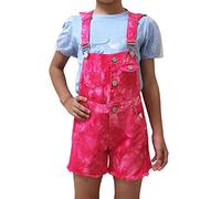Peacolate 3-10 Ans Short en jean pour filles d'été Flip Tie Dye Short cargo rose Vêtements de travail Salopette (Rose, 3-4 ans)