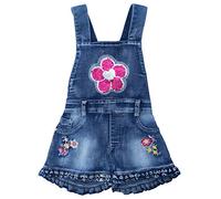 Peacolate 3-8 Ans L'été Fille Jean Brodé Sequins Floral Short à Bretelles