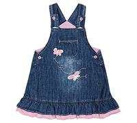 Peacolate 3M-24M Baby Girl Thin denim strap dress 1pcs Jumpsuits Kids denim jupe (Papillon rose, 3-6 mois)
