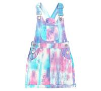 Peacolate 4-10T Little&Big Combinaison porte-jarretelles en jean pour fille - Bleu-rose（7ans