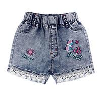 Peacolate 4-8 Ans Petite Grande Fille Brodé Dentelle Short en Jean(4 Ans, Papillon)