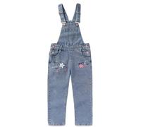 Peacolate 5-10ans Petites Filles Combinaison Etoile Broderie Bleu Denim Combinaison Enfant Pantalon Jeans(Etoile,7-8ans)