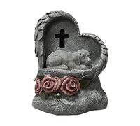Pead Headstones Dogs - Pierre commémorative solaire alimentée par le jardin - Gravure sur pierre tombale - Décoration extérieure résistante aux intempéries - Statue de chat endormi sincère, monument