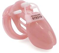 Peadxuno Ceinture de chasteté pour homme - Cage à pénis avec 5 anneaux péniens, dispositif de chasteté extrême, jouet sexuel BDSM pour adulte (Rose)
