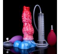 Peadxuno Gode Éjaculateur Réaliste, Gode Gonflable Plug Anal et Gode Éjaculateur Jouet Sexuel Adulte pour Lesbiennes Gays (Gode 20,7cm+seringue+airbag d'injection+airbag gonflable)