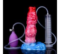 Peadxuno Gode Éjaculateur Réaliste, Gode Gonflable Plug Anal et Gode Éjaculateur Jouet Sexuel Adulte pour Lesbiennes Gays (Gode 20,7cm + seringue + airbag gonflable)