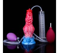 Peadxuno Gode épais Fantasy Dildo G-Spot Anal Prostate Dildo, Gode anal avec ventouse, Godes gonflables + gicleurs pour femmes hommes (gode 18 cm+seringue+airbag d'injection+airbag gonflable)