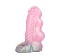 Peadxuno Manchon de pénis monstre avec 2 supports, manchon d'agrandissement de gode fantaisie, manchons de dents de loup creux spéciaux à double nœud de chien