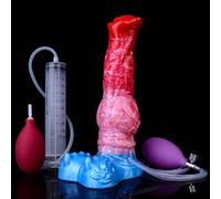 Peadxuno Plug Anal Gros Silicone avec Ventouses, Gode Gonflable, Jouet Sexuel Unisexe pour Stimulation Anal et Vaginale (Gode 24,6cm+seringue+airbag d'injection+airbag gonflable)