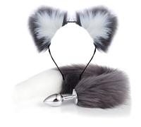 Peadxuno Plug Anal Queue De Renard, Plug Anal Queue De Renard Jouets Plug Anal avec Oreilles De Chat Bandeau Jouets Sexuels Anaux pour Femmes Hommes Débutants Couples Adultes Jeux De Bondage