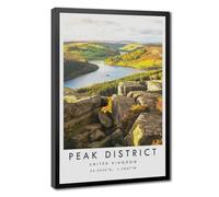 Peak District Travel, United Kingdom Poster (2) sur toile - Décoration de chambre à coucher, bureau, chambre, cadeau - 30,5 x 45,7 cm (L x l)