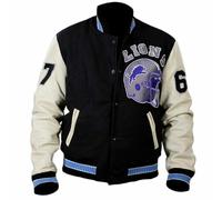 Peak Fashions Veste emblématique Detroit Varsity : portée par Hollywood Legends - Veste de baseball unisexe de qualité supérieure Letterman, 2. Design 2 - Beverly Hills Eddie's Varsity 1, M