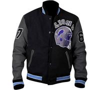 Peak Fashions Veste emblématique Detroit Varsity : portée par Hollywood Legends - Veste de baseball unisexe de qualité supérieure Letterman, 6. Design 6 - Corps en laine et manches synthétiques, M