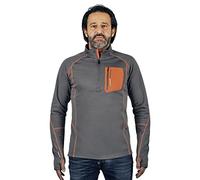 Peak Mountain Cerun Sweat-Shirt 1/2 Zip Homme, Gris, FR : L (Taille Fabricant : L)