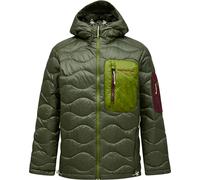 Peak Performance - Doudoune chaude et compactable en duvet - M Helium Utility Down Hood Pine Needle Mosswood pour Homme - Taille L - Kaki Kaki L