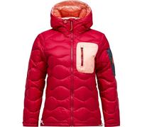 Peak Performance Femme Helium Utility Down Hoodie Veste, tech burgundy-peach fuzz, S