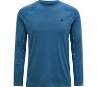 Peak Performance - Haut en laine de mérinos - M Magic Crew Baselayer Mountain Lake pour Homme en Laine - Taille L - Bleu Bleu L