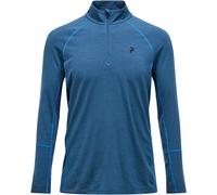 Peak Performance - Haut en laine de mérinos - M Magic Half Zip Baselayer Mountain Lake pour Homme en Laine - Taille M - Bleu Bleu M