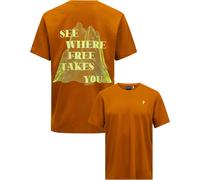 Peak Performance - T-shirt en coton - M Explore Graphic Tee Earthy Summit pour Homme - Taille L - Orange Orange L