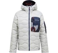 Peak Performance - Veste à capuche ultralégère et compressible - M Aop Helium Utility Down Antarctica 333 Snowbank pour Homme - Taille L - Blanc Blanc L