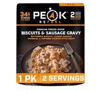 Peak Refuel Biscuits & Gravy | Premium Freeze Dried Camping Food | Backpacking & Hiking MRE Meals | Il suffit d'ajouter de l'eau, 100% de la vraie viande, 34 g de protéines | 2 sacs de service (2