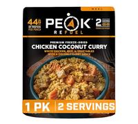 Peak Refuel Chicken Curry à la noix de coco, gel dried Backpacking and Camping Food Amazing Taste & Quality, High Protein, Real Meat, Quick Prep (2 Pouchs)
